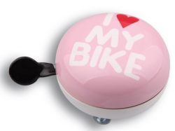 Дзвінок I love my bike, діаметр 80mm рожевий